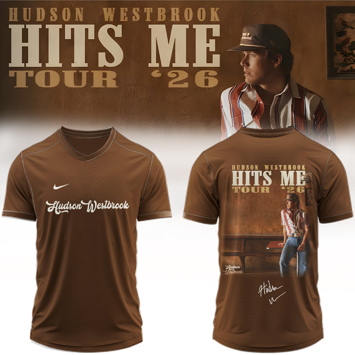 ,,.Hudson Westbrook ”Hits Me Tour 2026” Signature – Jersey