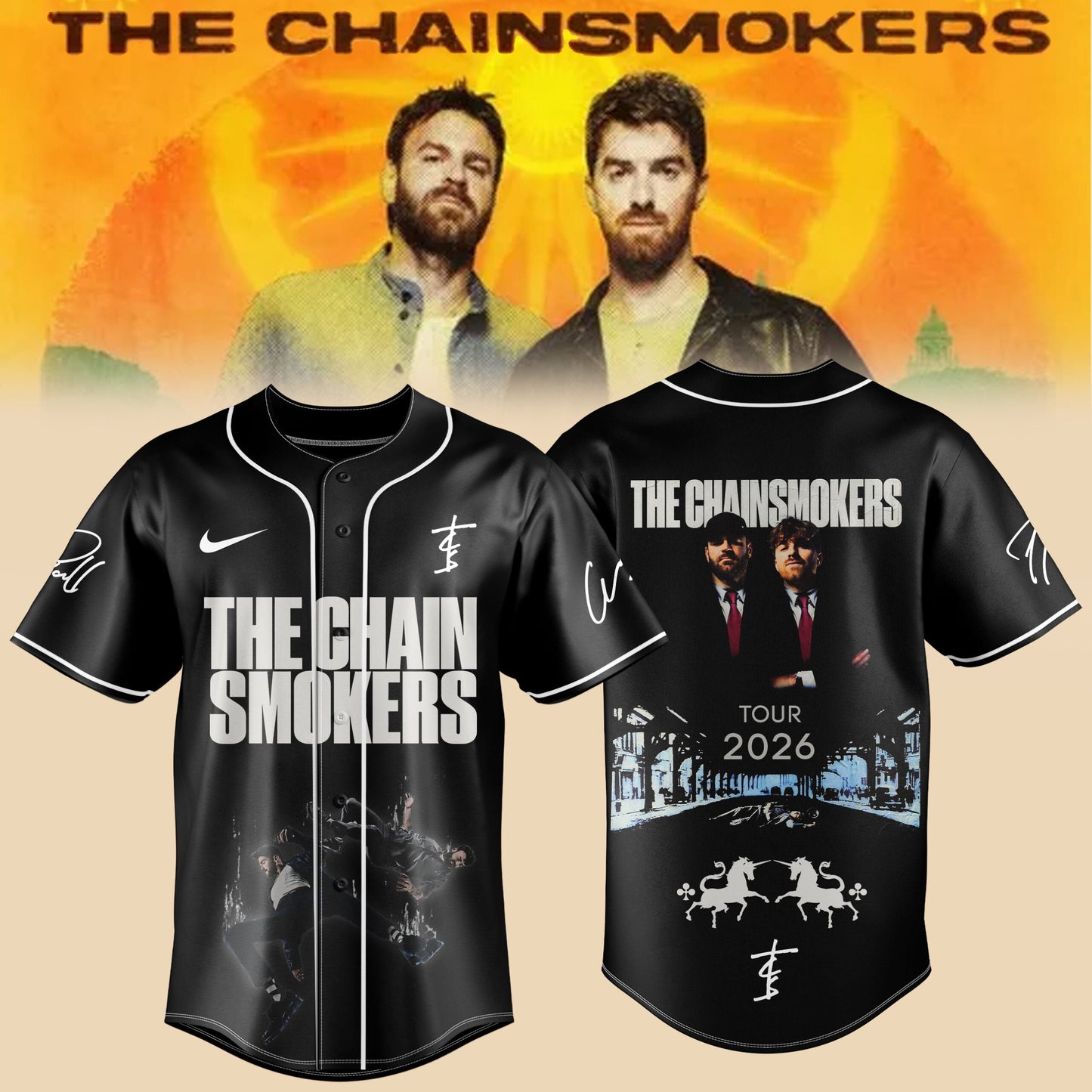 The Chainsmokers Tour 2026 Premium 3D Baseball Jersey V2