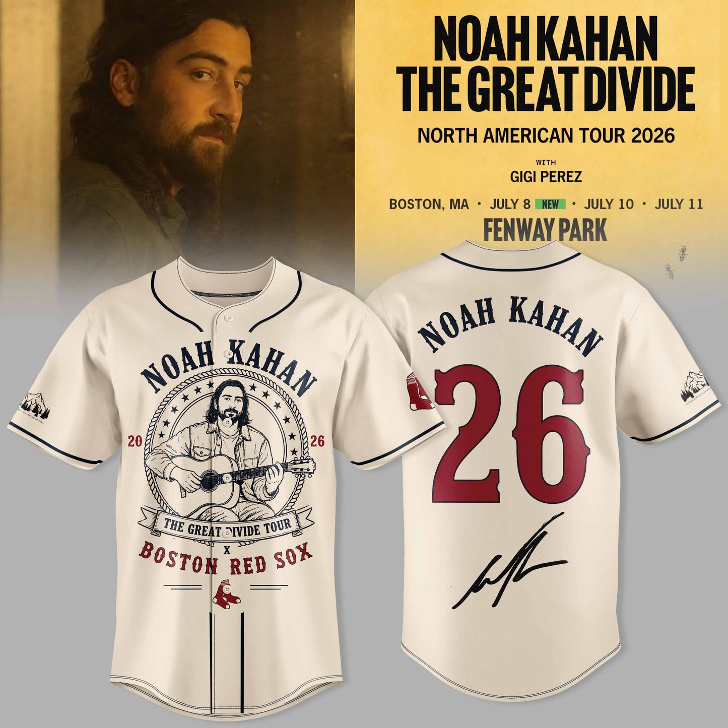 _ Noah Kahan – The Great Divide Tour 2026 Limited Jersey