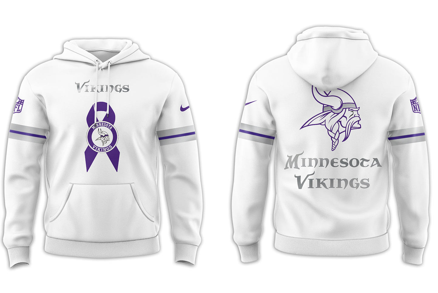 Minnesota Vikings Limited Intercept Cancer 2025 Black Hoodie