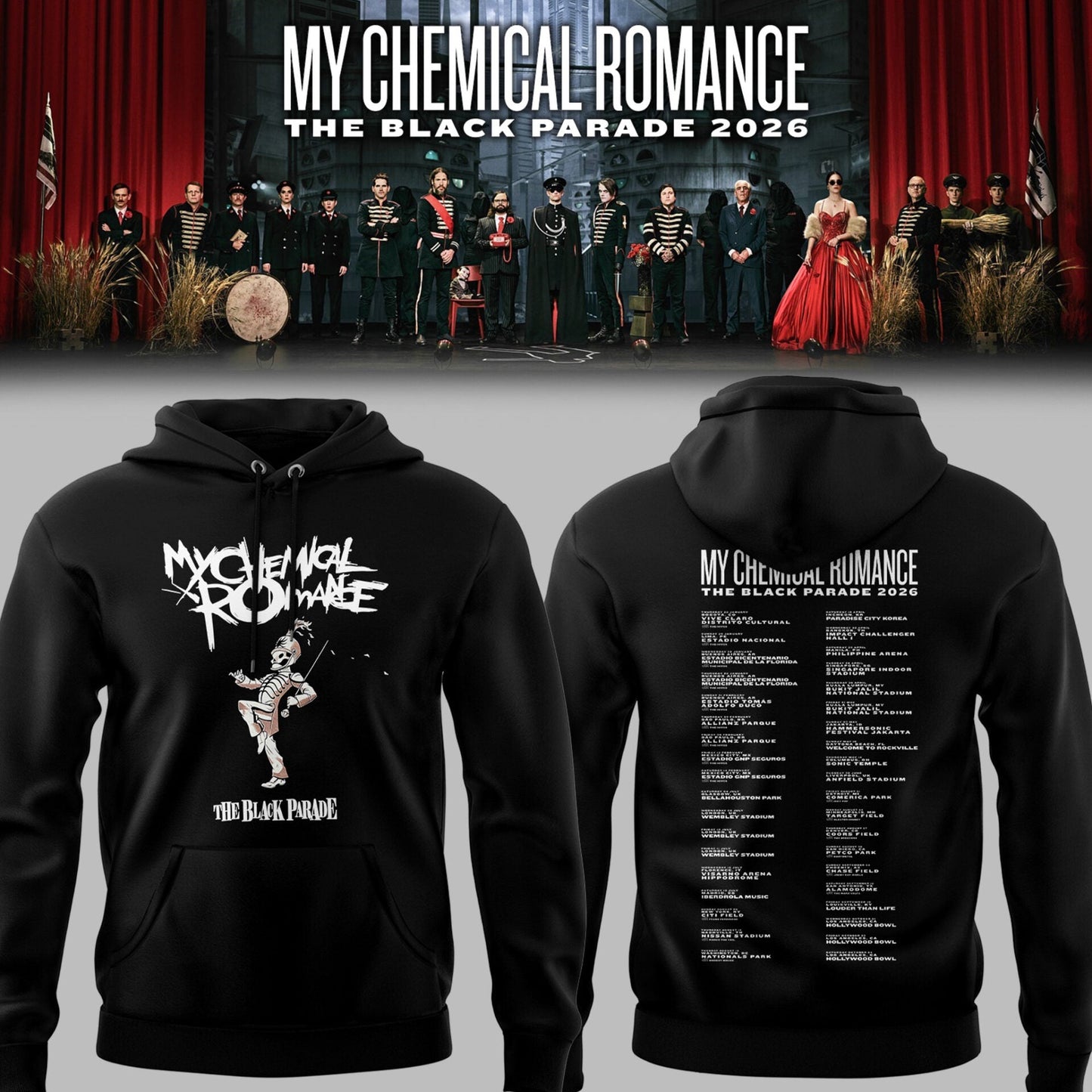 Limited Edition MCR The Black Parade 2026 Tour Hoodie