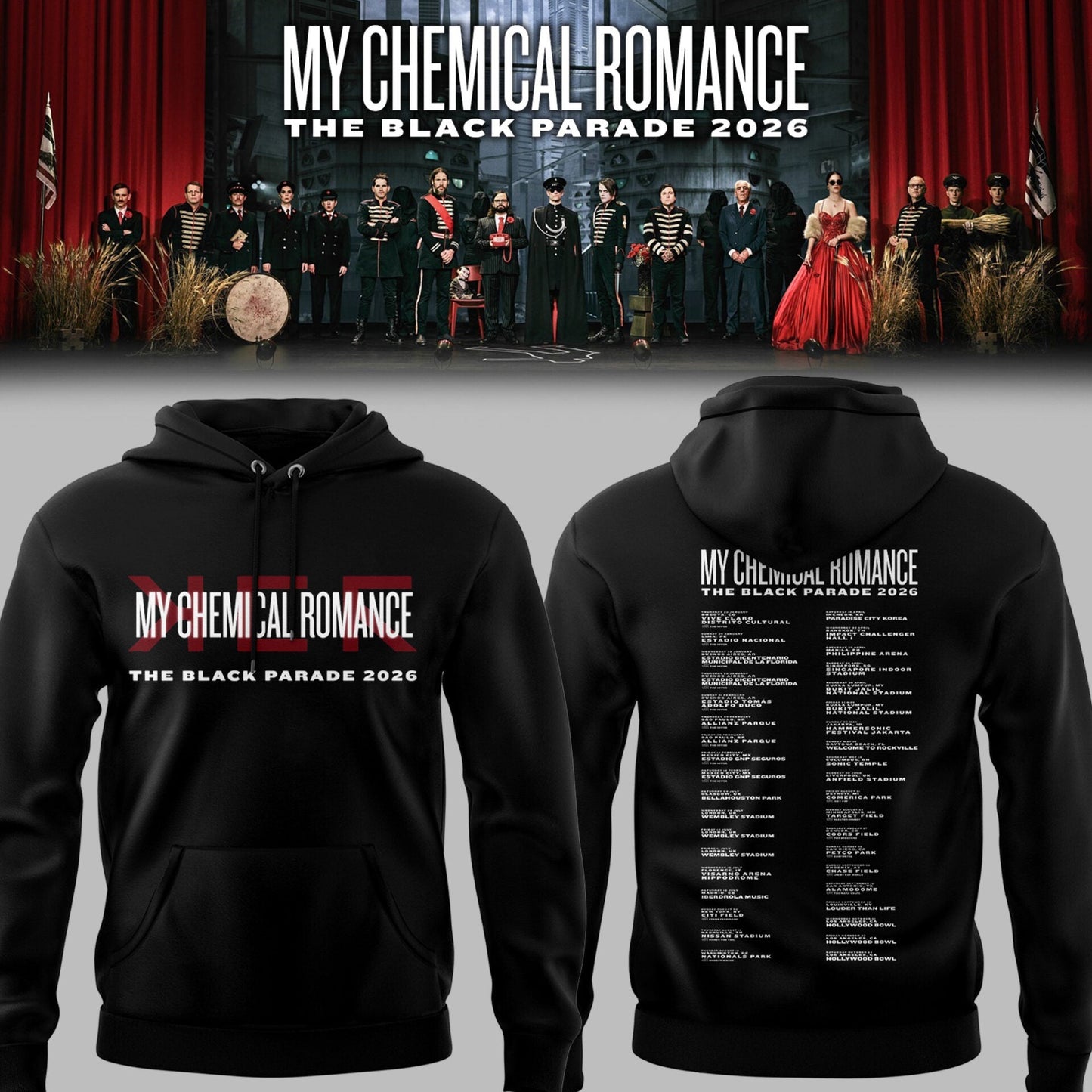 Limited Edition MCR The Black Parade 2026 Tour Hoodie
