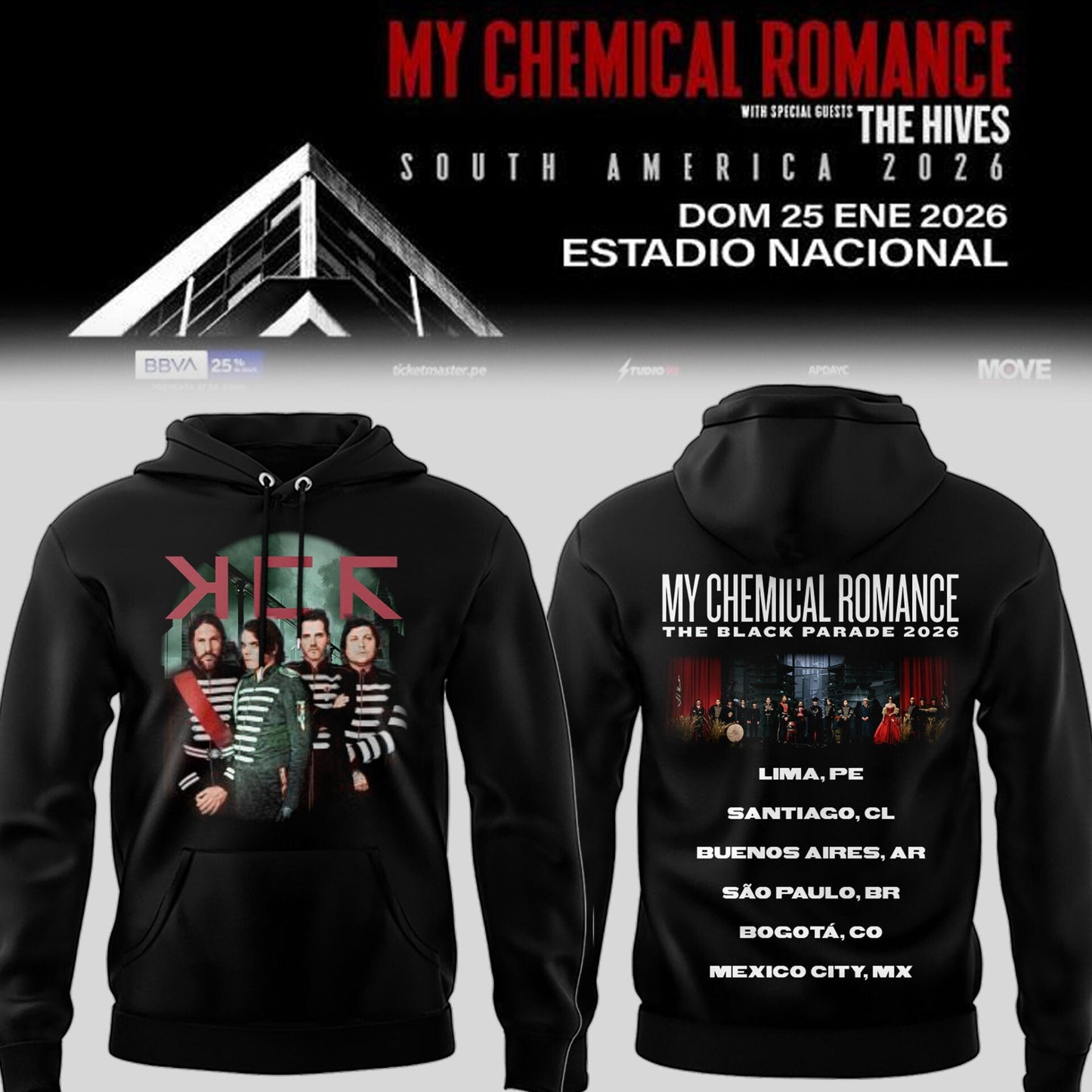 Limited Edition MCR The Black Parade 2026 Tour Hoodie