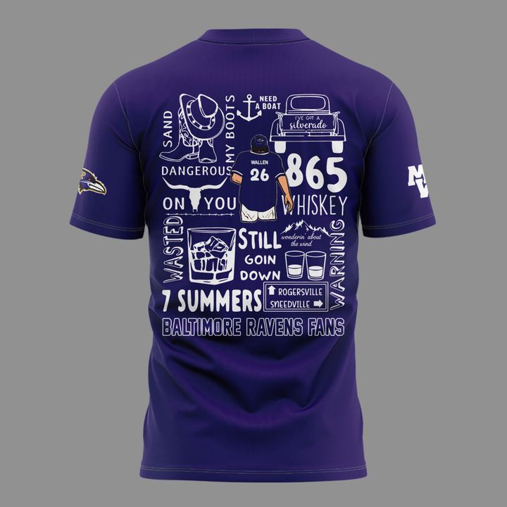 002. New Shirt Baltimore Ravens x Morgan Wallen - Still The Problem Tour 2026 T-Shirt