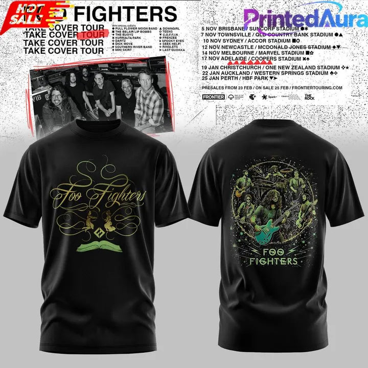 02.18. New 2026 Foo Fighters - TAKE COVER TOUR 2026 T-Shirt