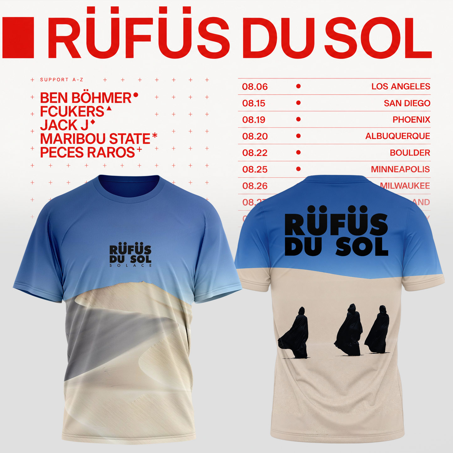 RÜFÜS DU SOL 2026 Tour Merchandise Tshirt