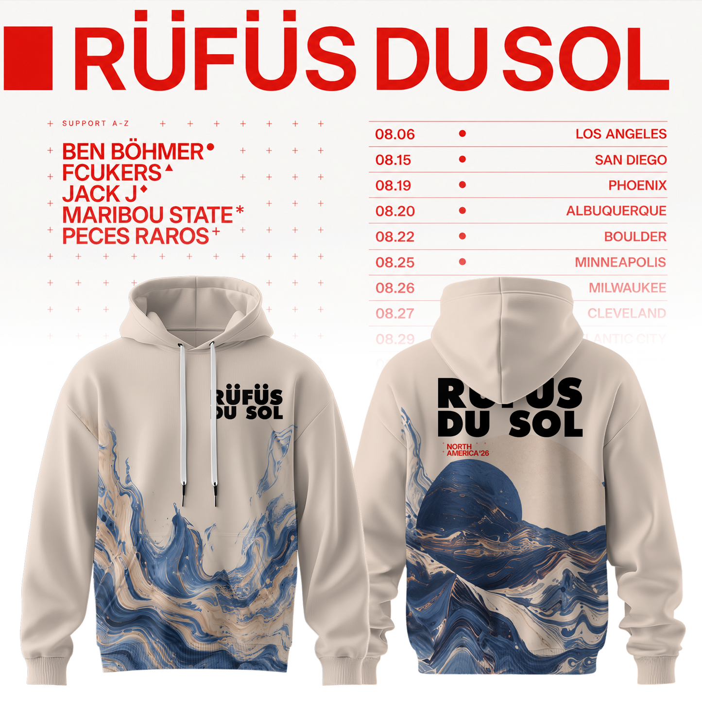 RÜFÜS DU SOL 2026 Tour Merchandise Hoodie