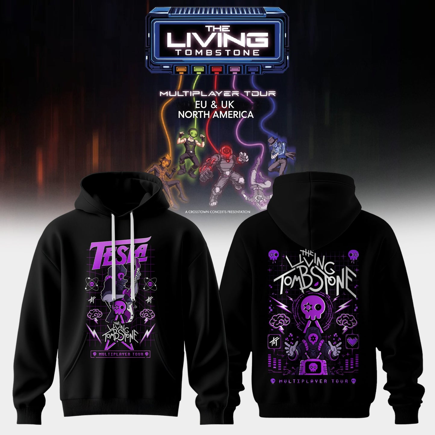 The Living Tombstone: Multiplayer Tour 2026 Limited Hoodie – Tesla