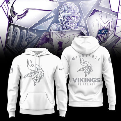 Minnesota Vikings 2025 Winter White Out Combo Hoodie