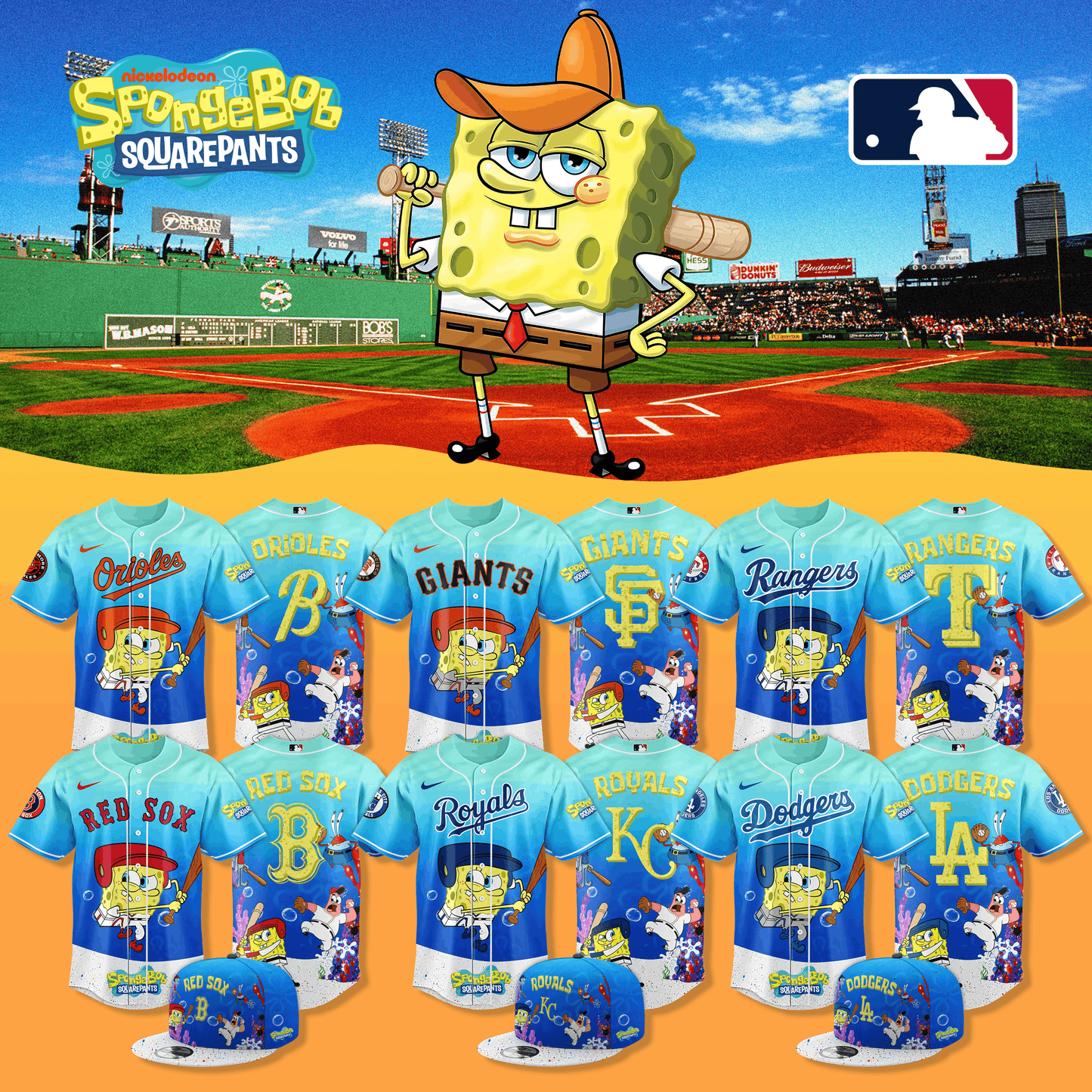 Limited Edition Baseball Full Team x SpongeBob Theme Nights Jersey
