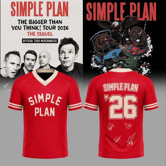 Simple Plan It’s time!! The sequel to our “Bigger Than You Think!” Tour 2026 Football Jersey