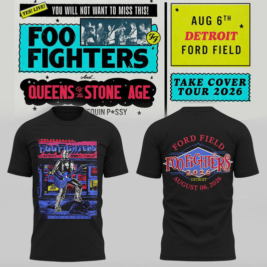 Foo Fighters Take Cover Tour 2026 Detroit MI T-Shirt