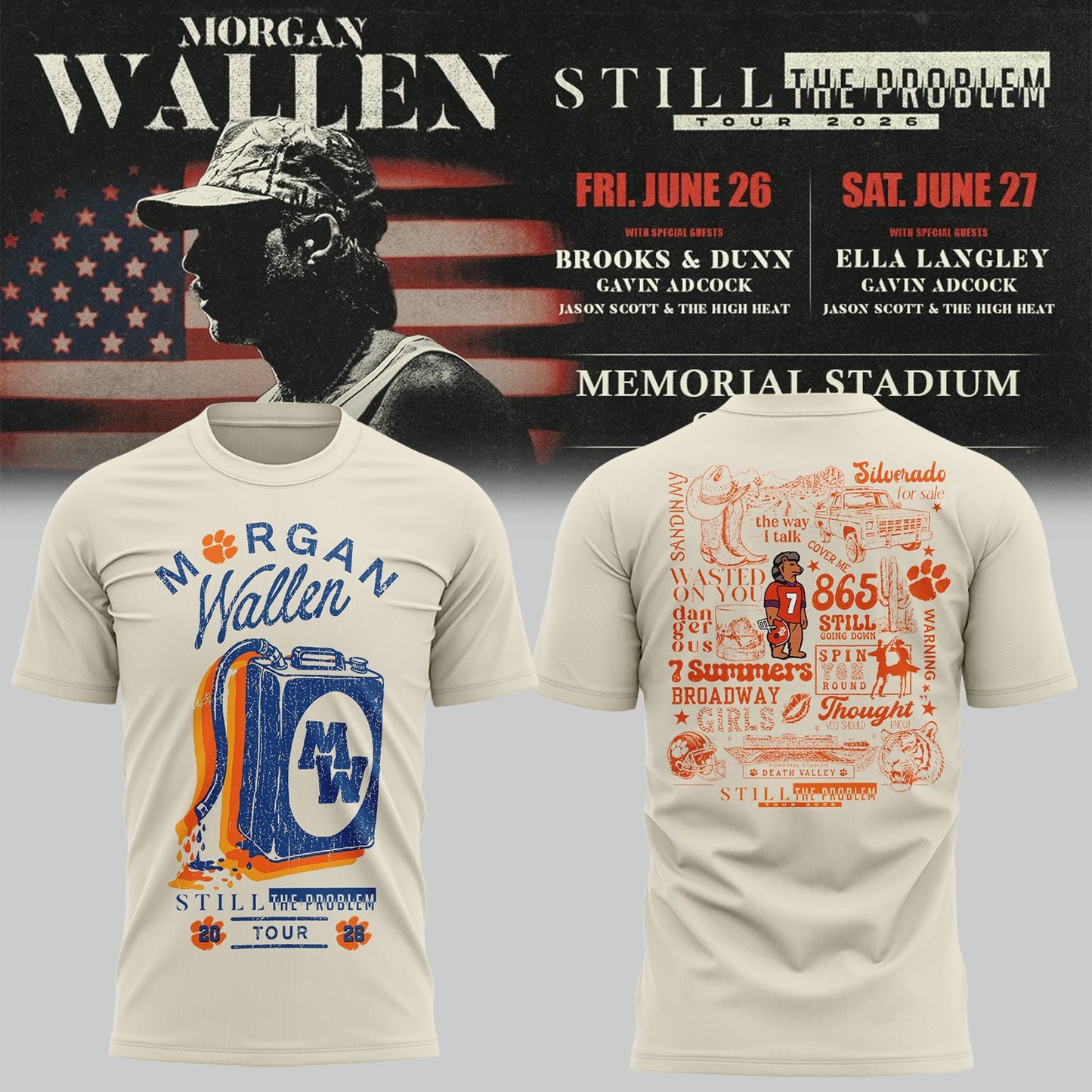 MW “Still The Problem Tour”at Clemson Memorial Stadium Shirt-KC06242612