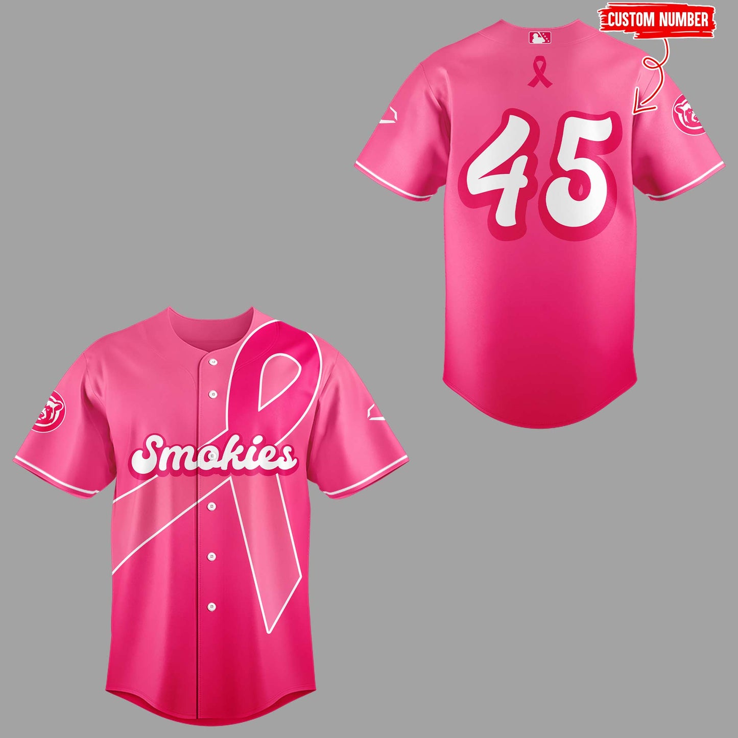 Limited Edition Smokies Fight Cancer ⚾🎀Custom Baseball Jersey