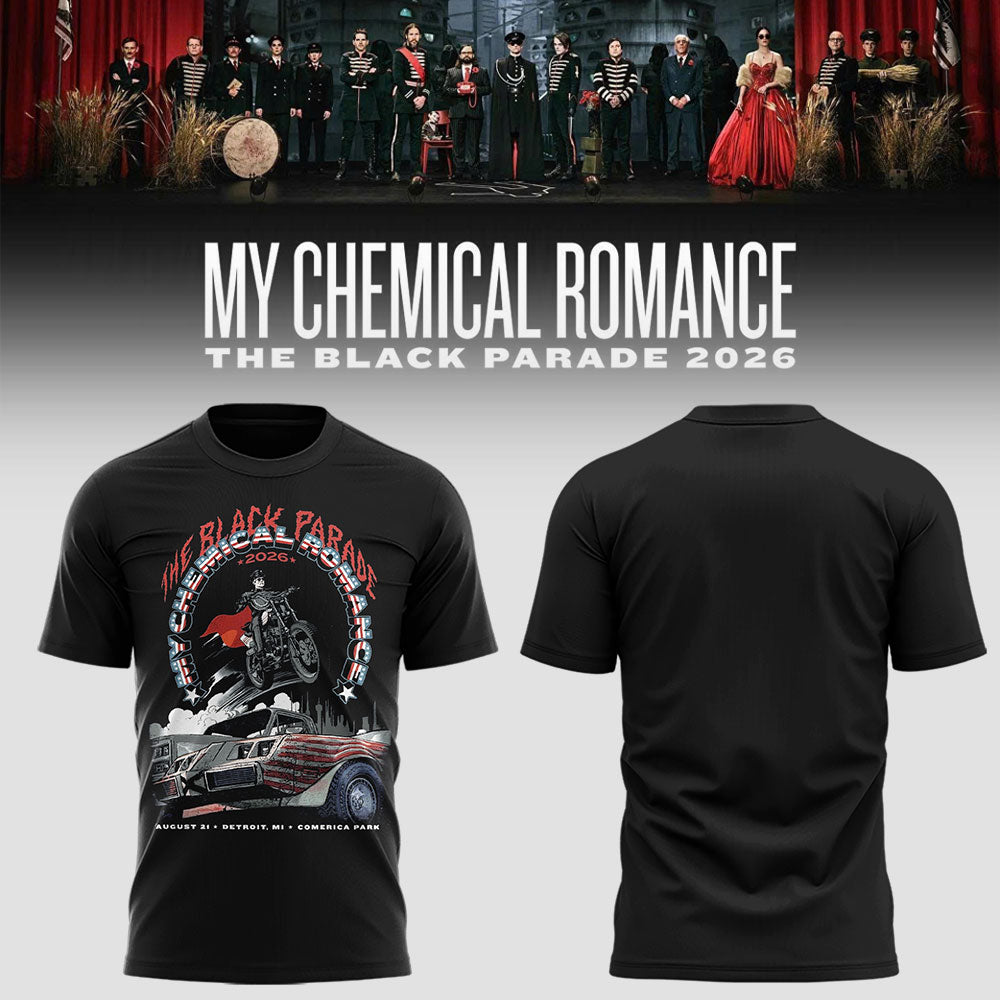 Limited Edition MCR Long Live The Black Parade Tour US 2026 At Detroit Tshirt