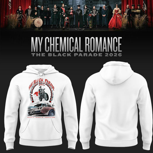 Limited Edition MCR Long Live The Black Parade Tour US 2026 At Detroit Hoodie