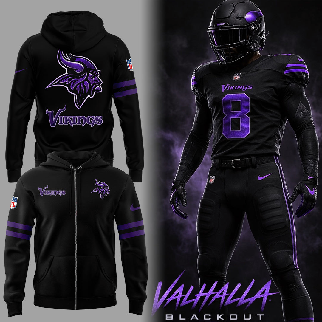 Minnesota Vikings ‘Black Out’ 2026 Special Edition Zip Hoodie