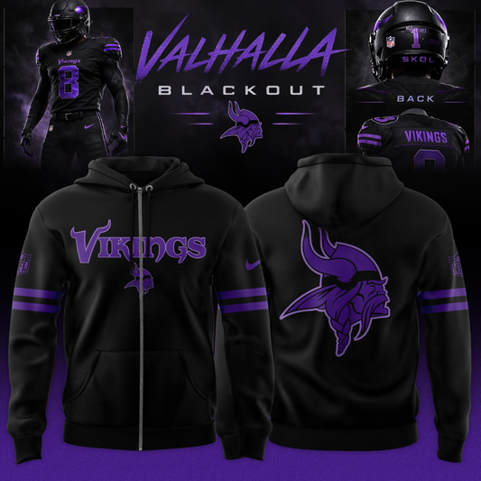 Minnesota Vikings ‘Black Out’ 2026 Special Edition Zip Hoodie