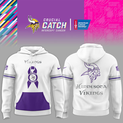 Minnesota Vikings Limited Intercept Cancer 2025 Black Hoodie
