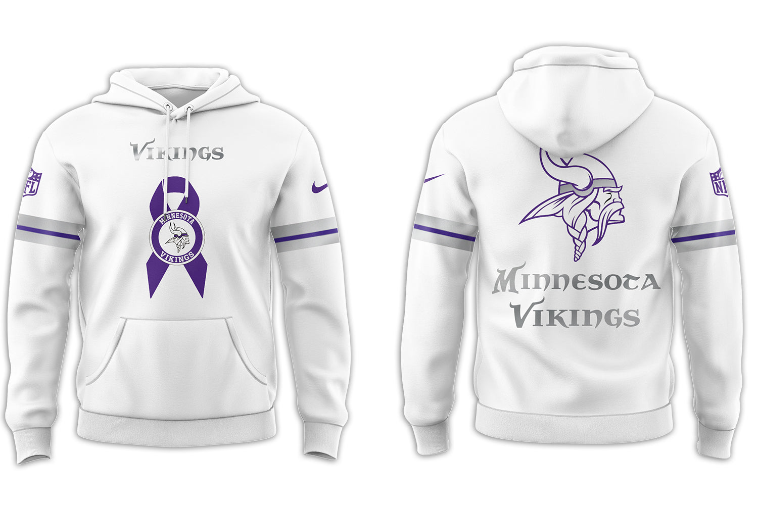 Minnesota Vikings Limited Intercept Cancer 2025 Black Hoodie