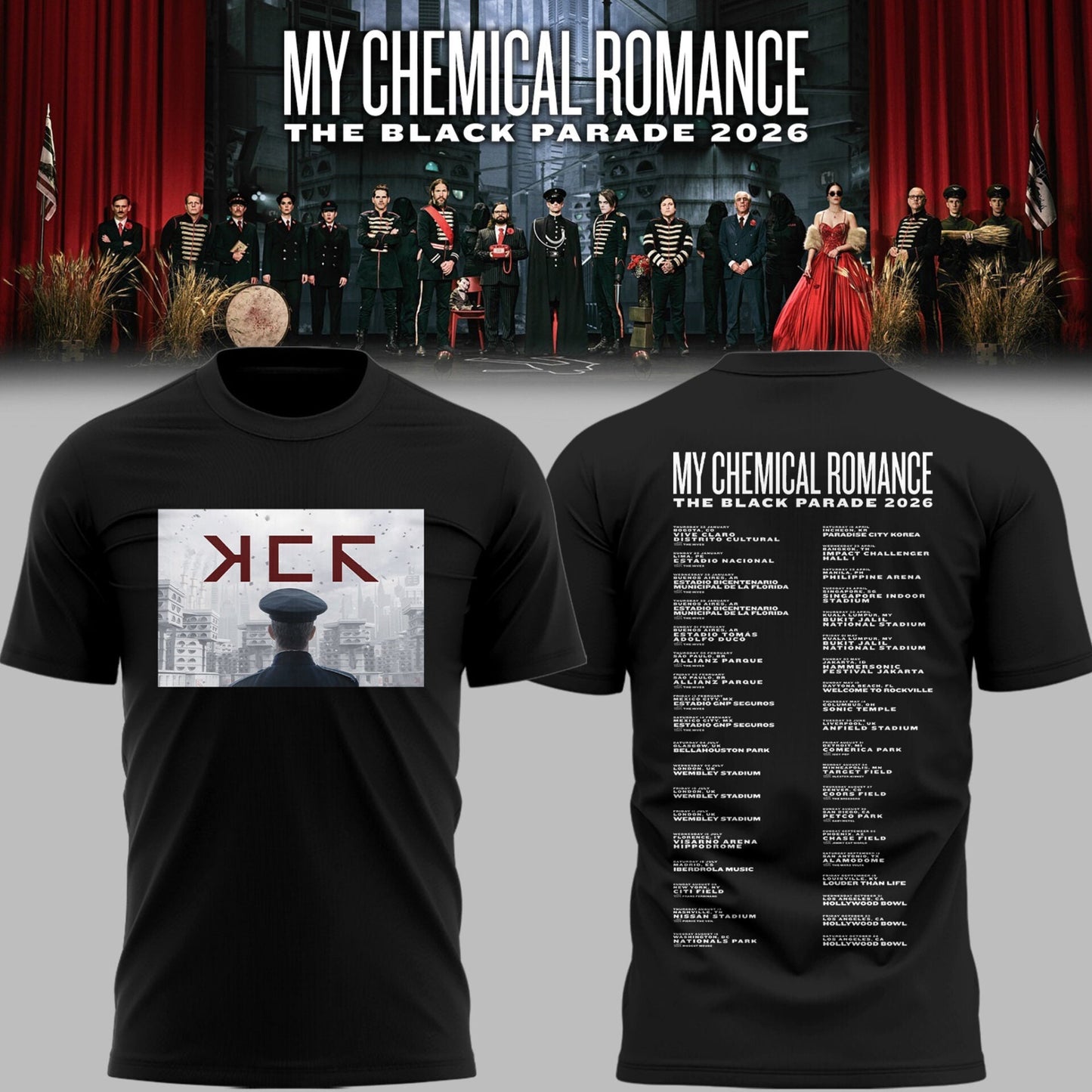Limited Edition MCR The Black Parade 2026 Tour TShirt