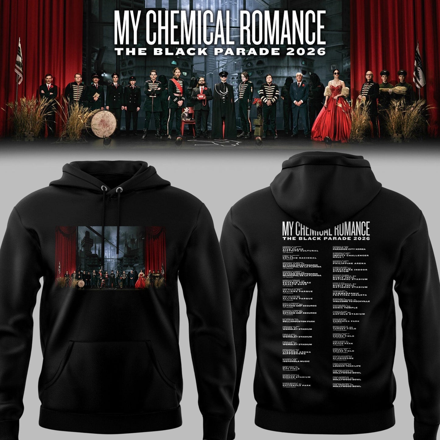 Limited Edition MCR The Black Parade 2026 Tour Hoodie