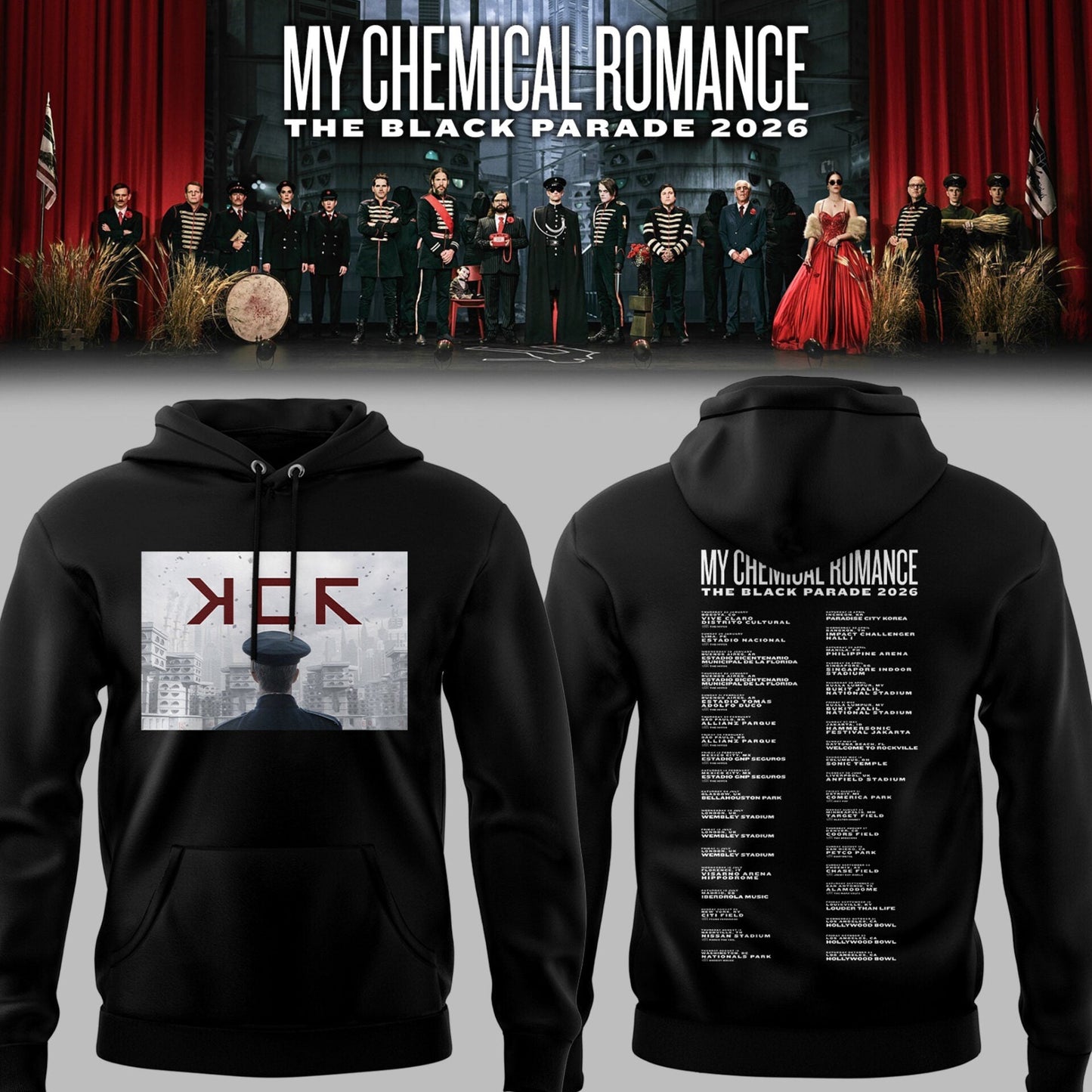 Limited Edition MCR The Black Parade 2026 Tour Hoodie