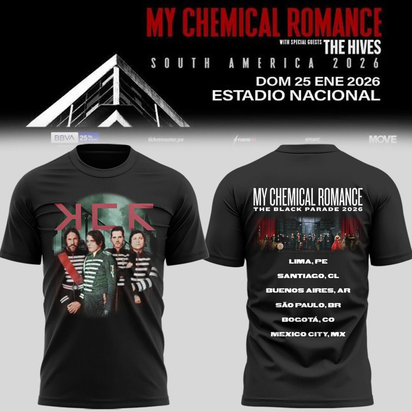 Limited Edition MCR The Black Parade 2026 Tour TShirt