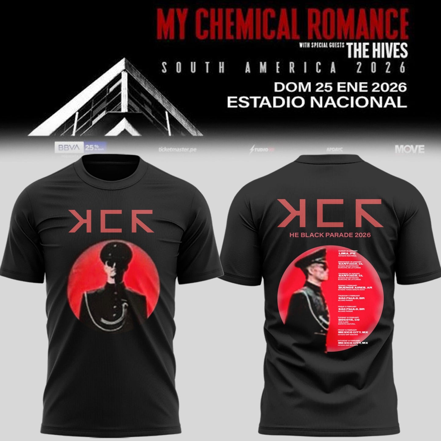 Limited Edition MCR The Black Parade 2026 Tour TShirt