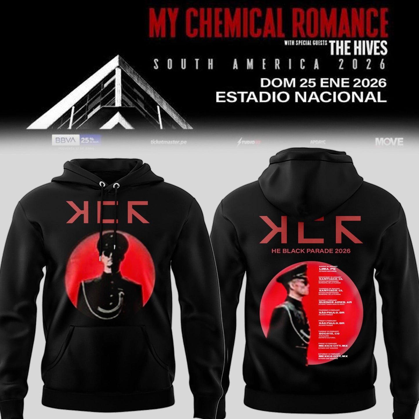 Limited Edition MCR The Black Parade 2026 Tour Hoodie