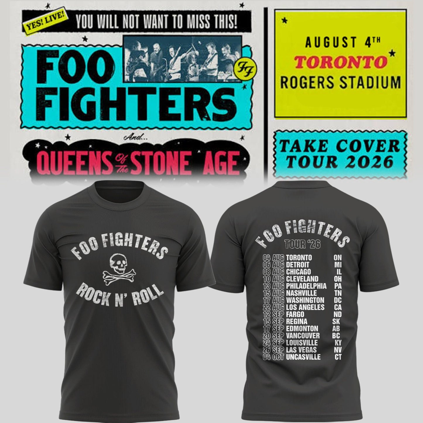 FF 🎸🎤 “Take Cover Tour 2026” TShirt