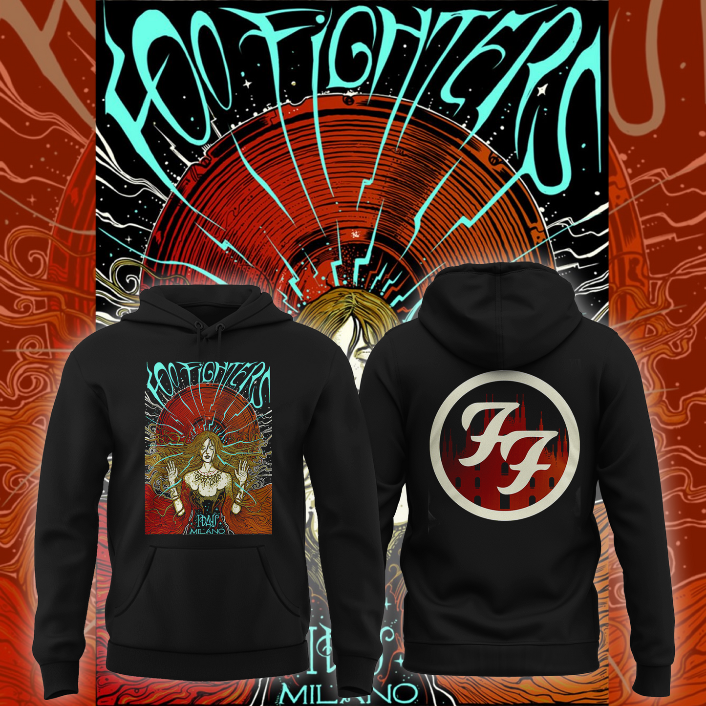 Exclusive Foo Fighters I-Days Milano 2026 Hoodie