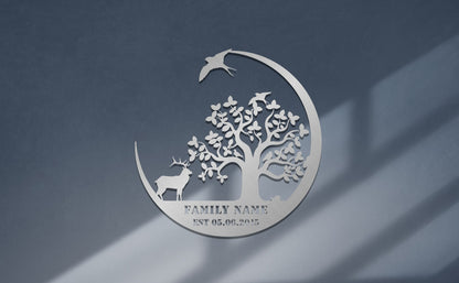 Personalized Deer Metal Sign - Custom Family Name Art, Unique Last Name Sign for Outdoors, Perfect Gift for Hunters and Nature Lovers