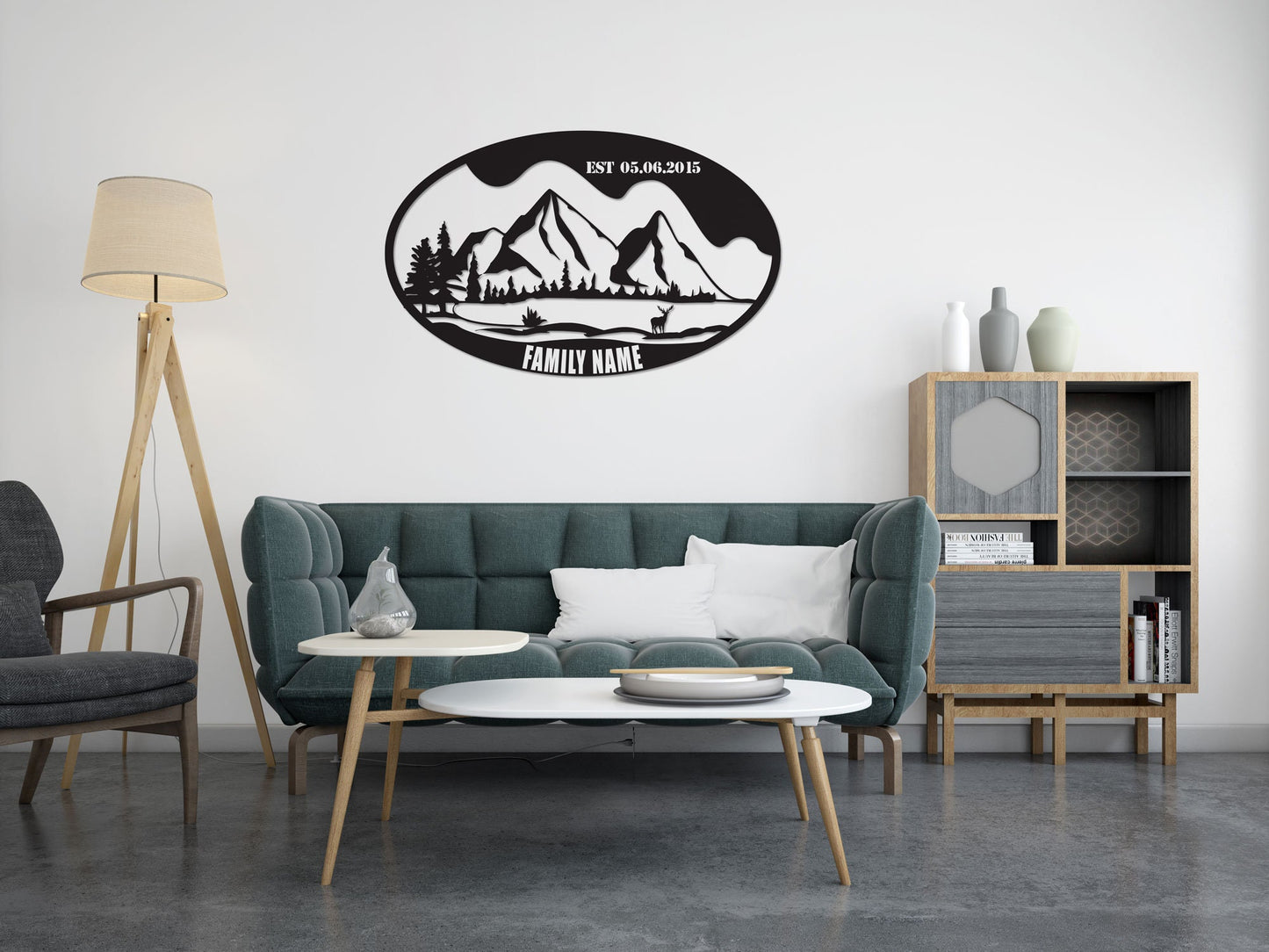 Custom Metal Family Name Sign, Mountain Last Name, Large Metal Wall Art, Home Decoration, Wedding Gift, Farmhouse Decor,  Gift