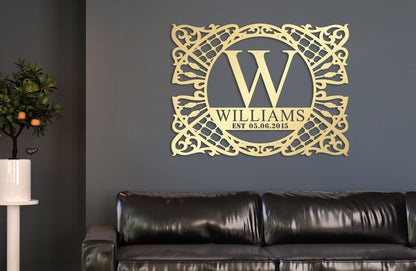 Personalized Metal Family Name Sign, Large Metal Wall Art and Decor,  Customized Home Decoration, Wedding Gift for Couple, Contemporary Art