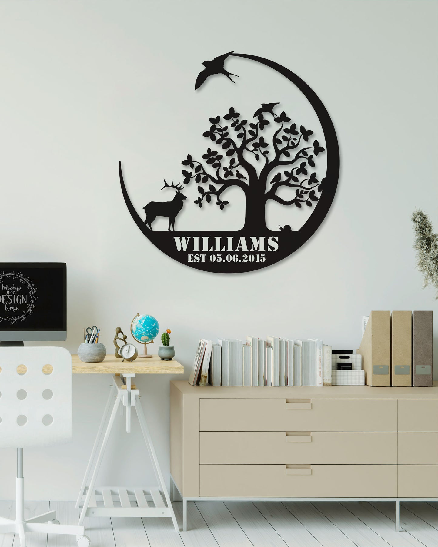 Personalized Deer Metal Sign - Custom Family Name Art, Unique Last Name Sign for Outdoors, Perfect Gift for Hunters and Nature Lovers