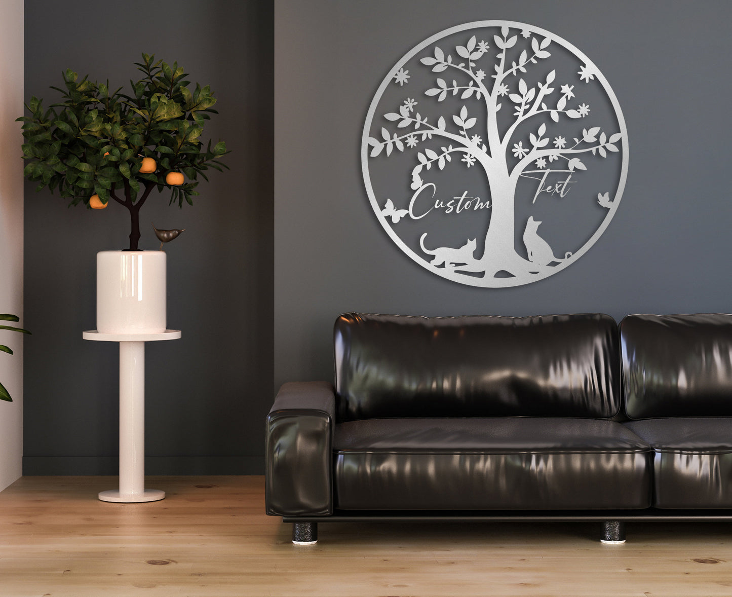 Cats under the Tree  Metal Wall Art , Customized Home Decoration, Wedding, Wedding Gift,  Personalized Unique Wedding, Home Gifts for Couple