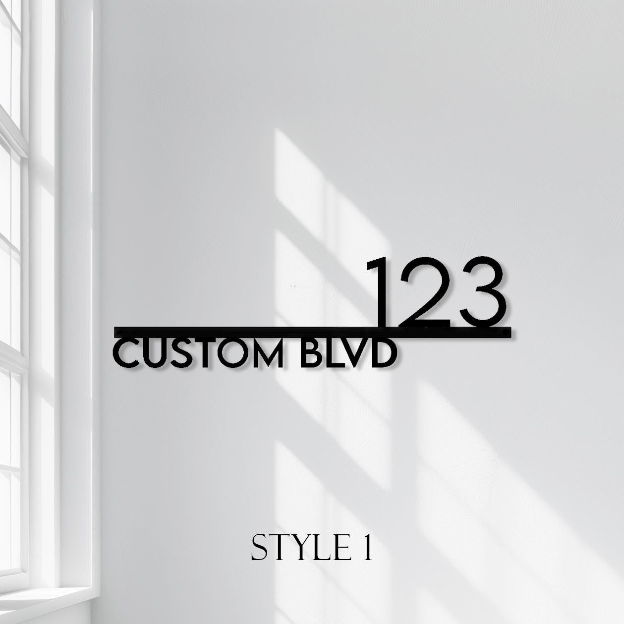 Personalized Metal Address Plaque  Custom House Number & Street Name Wall Sign  Minimalist Steel Front Door Sign  Modern Property Number