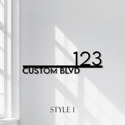 Personalized Metal Address Plaque  Custom House Number & Street Name Wall Sign  Minimalist Steel Front Door Sign  Modern Property Number