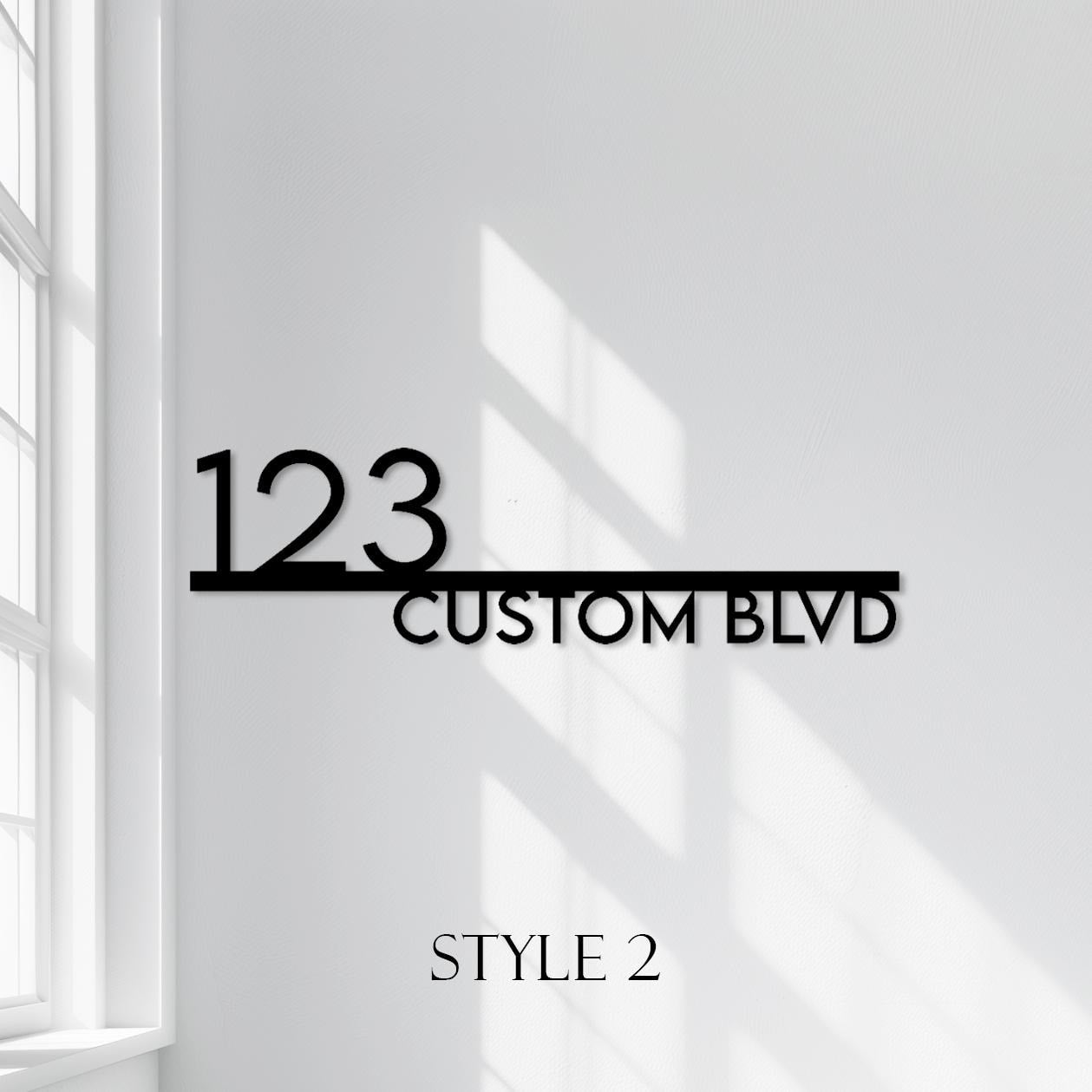 Personalized Metal Address Plaque  Custom House Number & Street Name Wall Sign  Minimalist Steel Front Door Sign  Modern Property Number