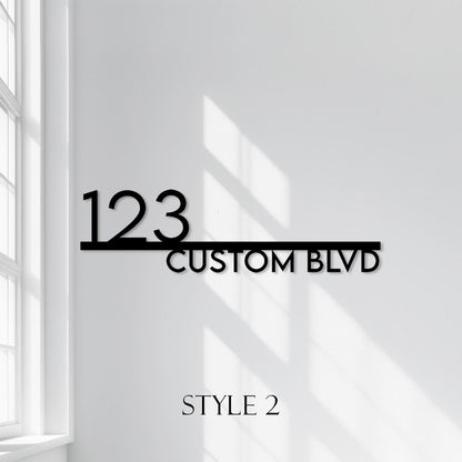 Personalized Metal Address Plaque  Custom House Number & Street Name Wall Sign  Minimalist Steel Front Door Sign  Modern Property Number