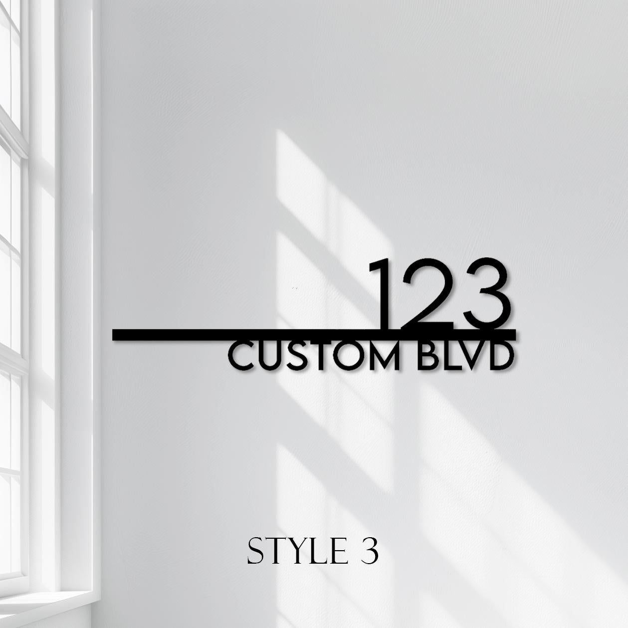 Personalized Metal Address Plaque  Custom House Number & Street Name Wall Sign  Minimalist Steel Front Door Sign  Modern Property Number