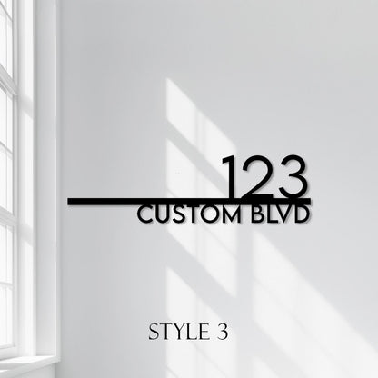 Personalized Metal Address Plaque  Custom House Number & Street Name Wall Sign  Minimalist Steel Front Door Sign  Modern Property Number