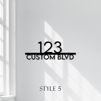 Personalized Metal Address Plaque  Custom House Number & Street Name Wall Sign  Minimalist Steel Front Door Sign  Modern Property Number