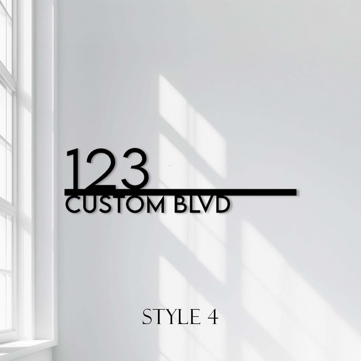 Personalized Metal Address Plaque  Custom House Number & Street Name Wall Sign  Minimalist Steel Front Door Sign  Modern Property Number