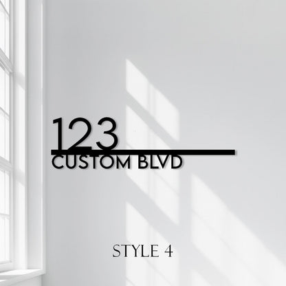 Personalized Metal Address Plaque  Custom House Number & Street Name Wall Sign  Minimalist Steel Front Door Sign  Modern Property Number
