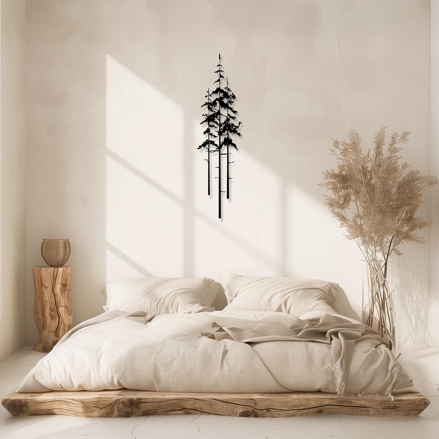 Set Of 3 Tall Trees Metal Wall Art • Forest Sculpture Steel Sign • Decorative Nature Wall Hanging • Contemporary Modern Interior Decoration
