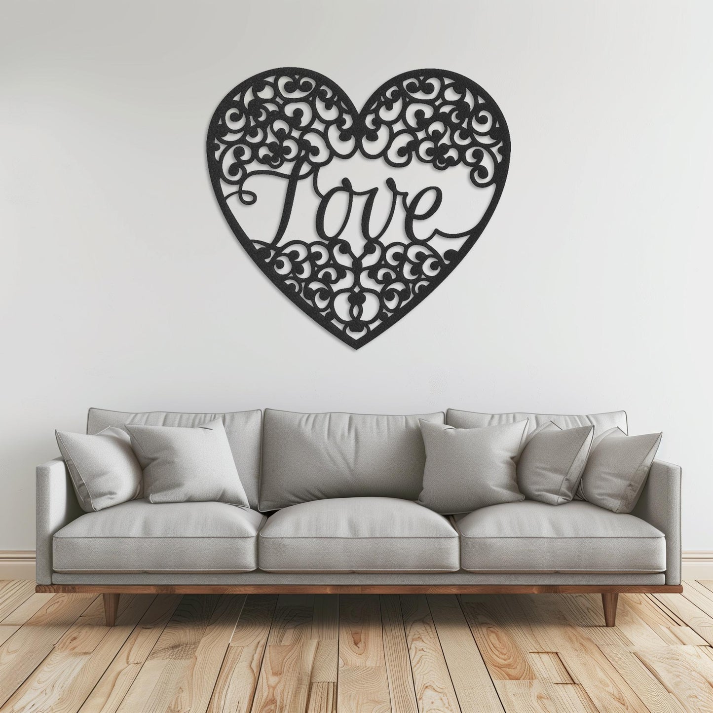 Love Metal Wall Art • Heart Steel Wall Sign • Extra Large Bedroom Wall Decor • Indoor Outdoor Modern Wall Hanging • Gift Ideas For Couple