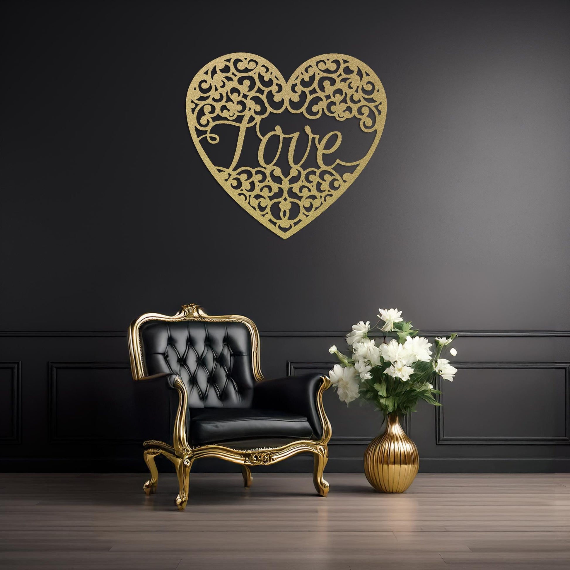 Love Metal Wall Art • Heart Steel Wall Sign • Extra Large Bedroom Wall Decor • Indoor Outdoor Modern Wall Hanging • Gift Ideas For Couple
