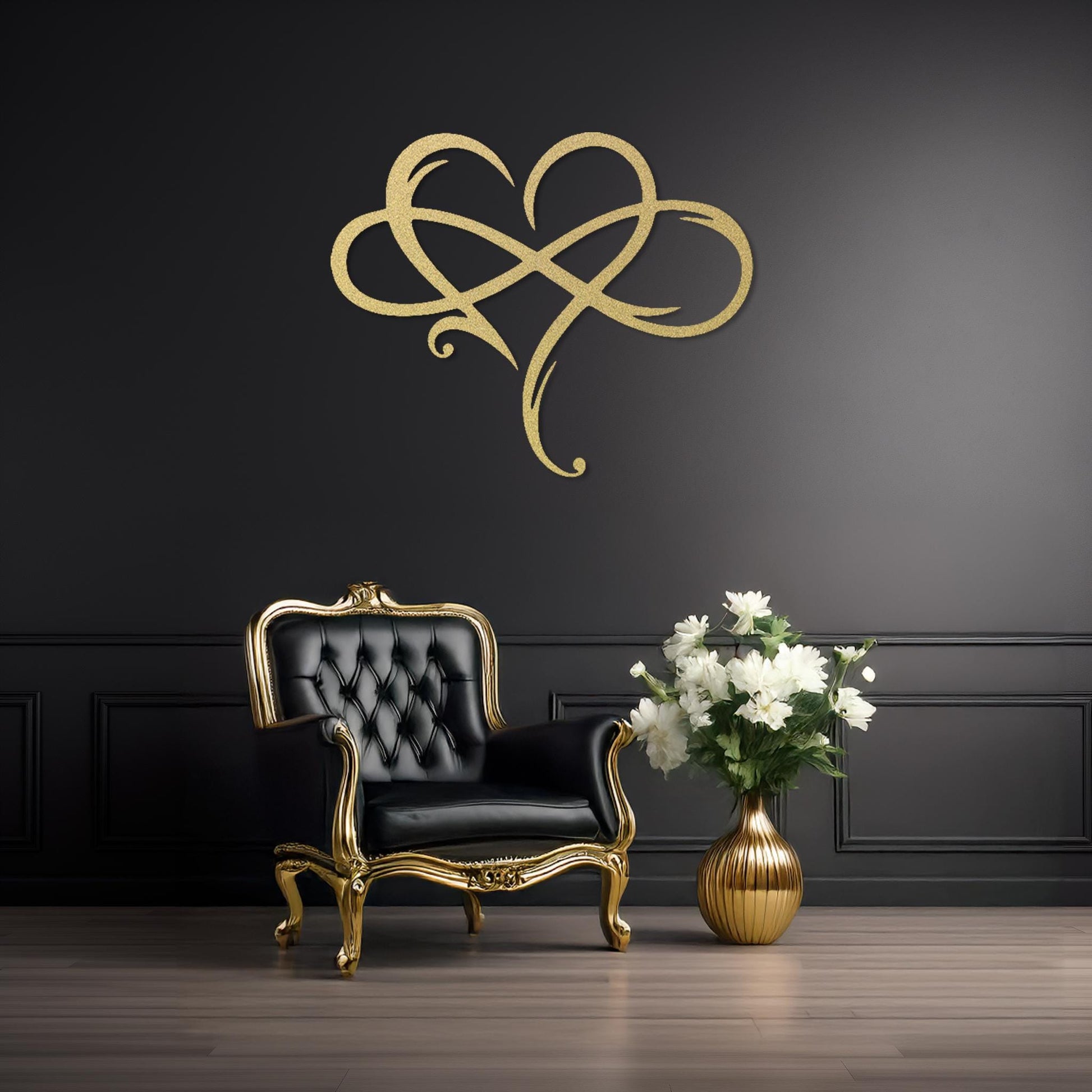 Infinity Love Metal Wall Art • Heart Steel Sign • Contemporary Bedroom Wall Decor • Couple Gift Idea Wall Hanging • Valentines Day Present